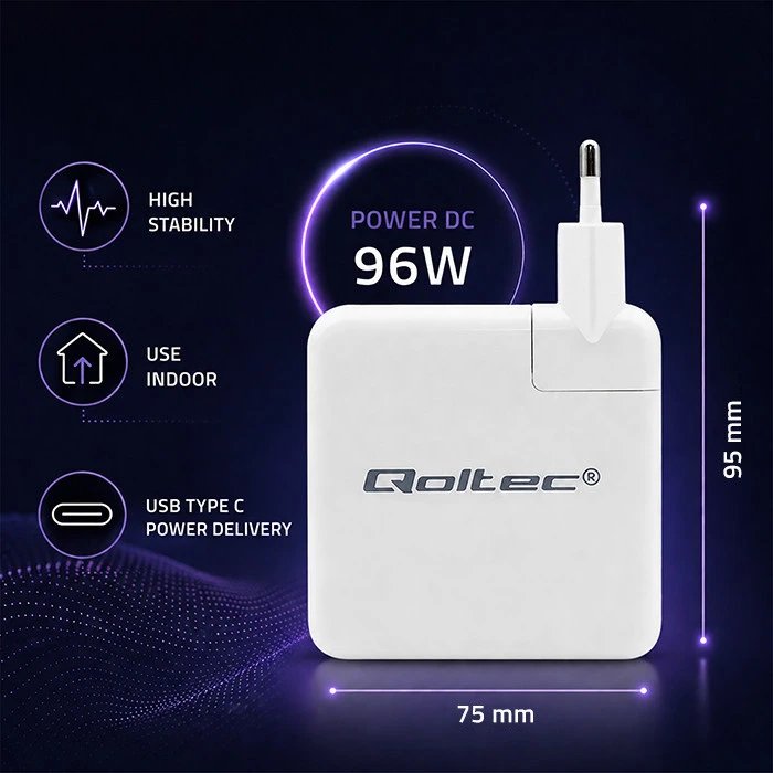 Qoltec Super Fast USB-C 96W įkroviklis