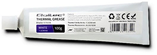 Qoltec terminė pasta 1.42 W/m-K 100g balta