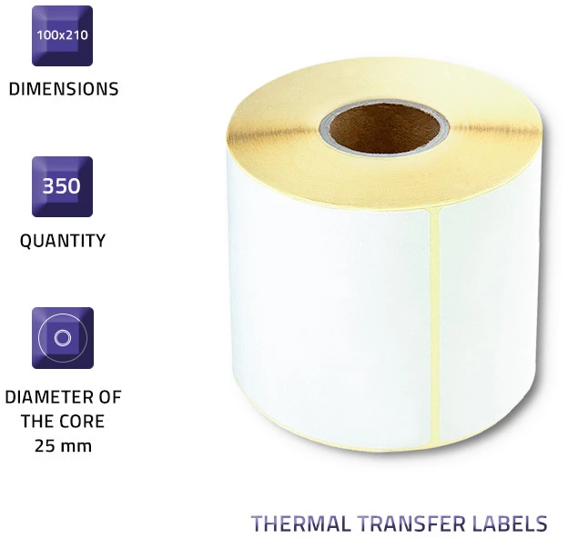 Qoltec terminiai lipdukai 100 x 210 mm, 350 vnt