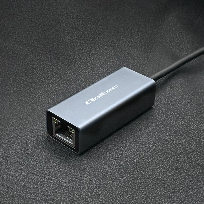 Qoltec USB-C į RJ45 eterneto adapteris | 1000 Mbps | aliuminio korpusas