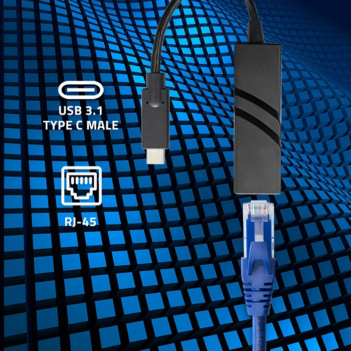 QOLTEC 50378 Qoltec USB adapteris Type C vyriškas / RJ-45 moteriškas 20cm
