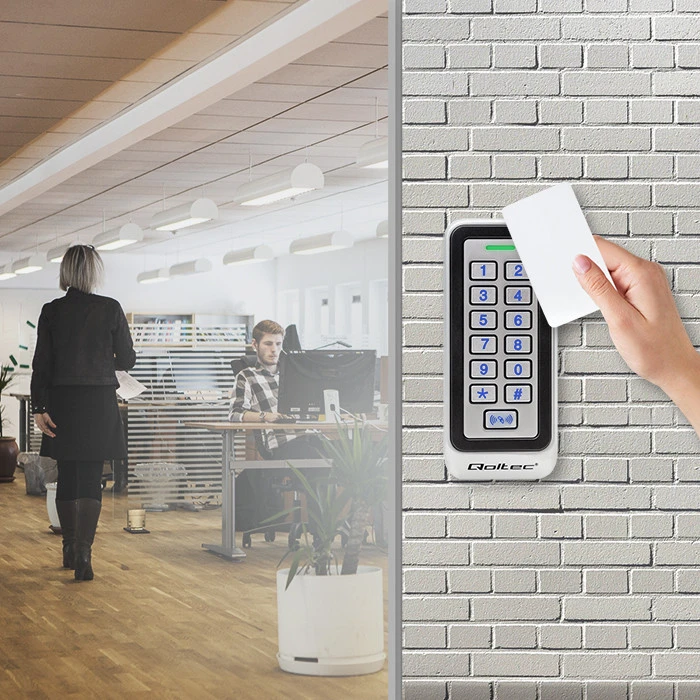 QOLTEC 52443 Kodinė spyna TRITON su RFID su RFID skaitytuvu Kodų kortelės rakto pultelis IP68 EM