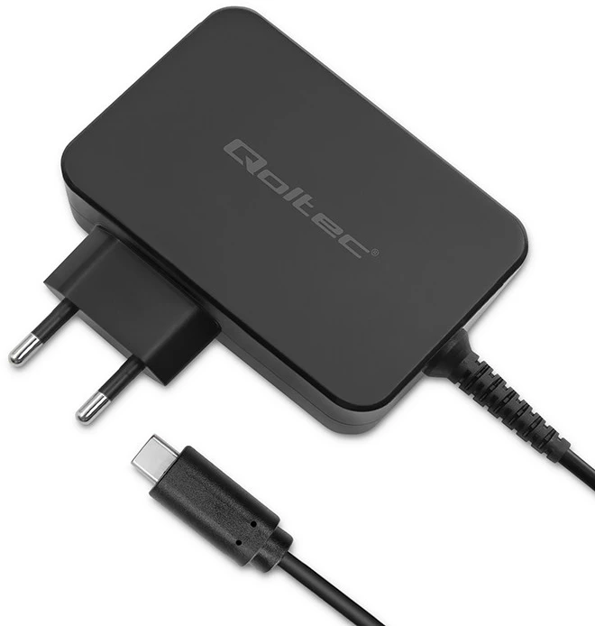 Qoltec 120W Turbo PD | 5-28V | 3-4.5A | USB-C | Nešiojamas kompiuteris | Išmanusis telefonas | Juoda