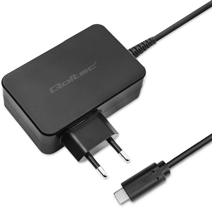 Qoltec 120W Turbo PD | 5-28V | 3-4.5A | USB-C | Nešiojamas kompiuteris | Išmanusis telefonas | Juoda