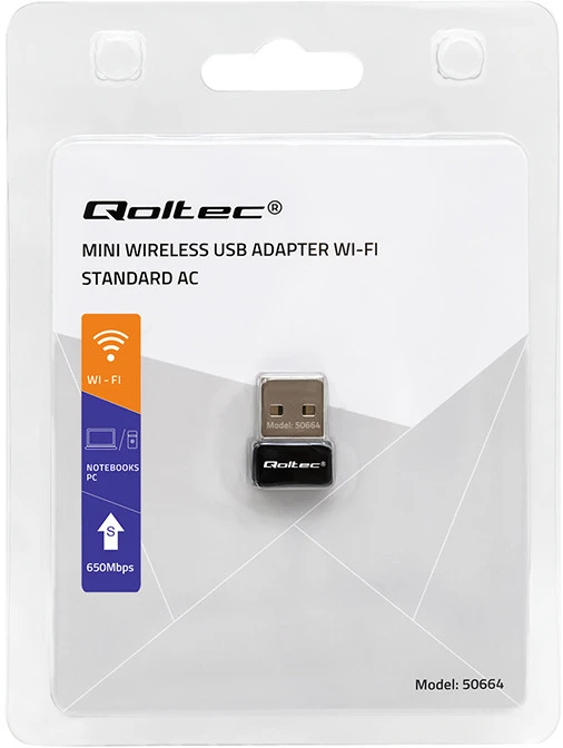 Qoltec Ultrafast mini belaidis USB Wi-Fi adapteris AC 650Mbps