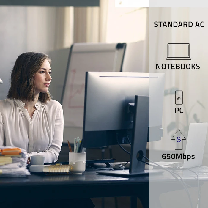 Qoltec Ultrafast mini belaidis USB Wi-Fi adapteris AC 650Mbps