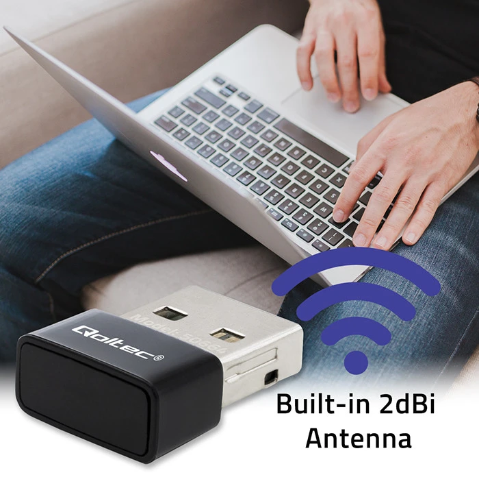 Qoltec Ultrafast mini belaidis USB Wi-Fi adapteris AC 650Mbps
