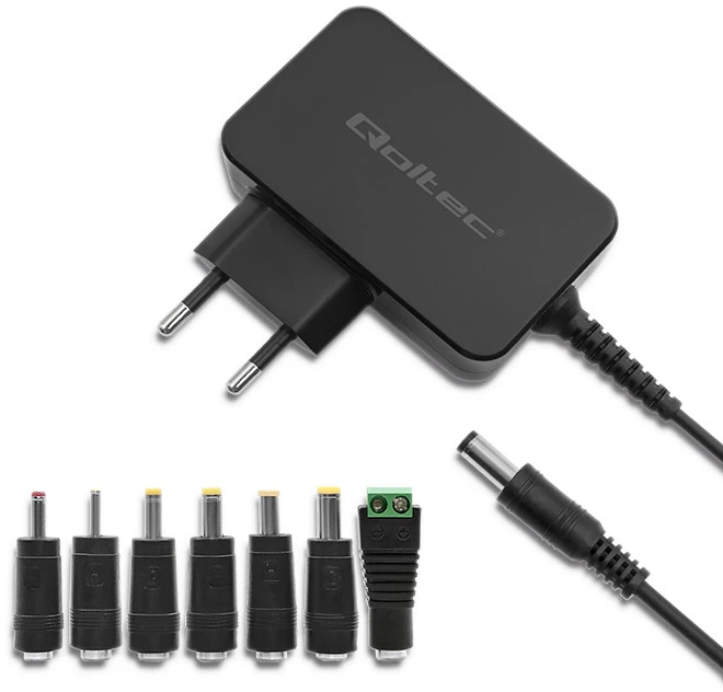 QOLTEC 51736 Universalus maitinimo adapteris 30W 7 priedai + maitinimo laidas
