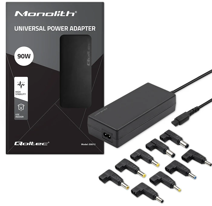 Universalus nešiojamų kompiuterių įkroviklis Qoltec 50012 90W + 8 kištukai