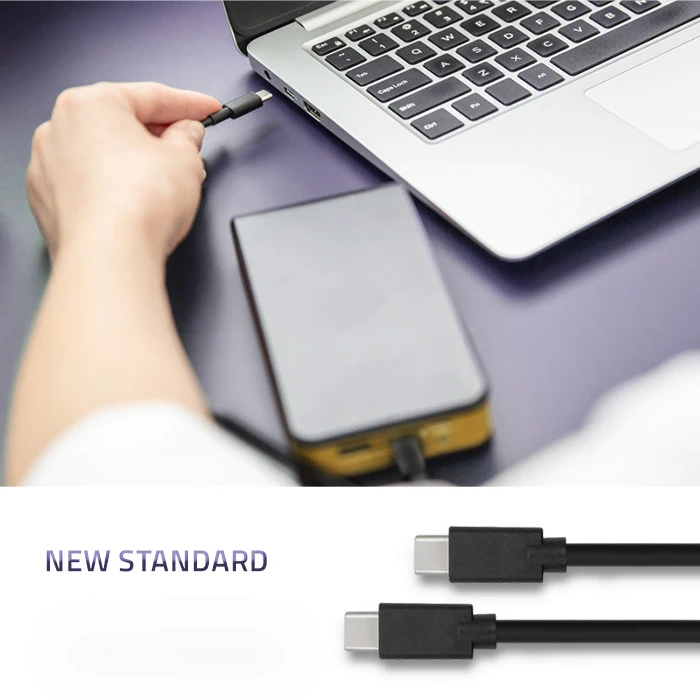 QOLTEC 52343 USB 2.0 cable type C male USB 2.0 type C male 1.4m Juodas