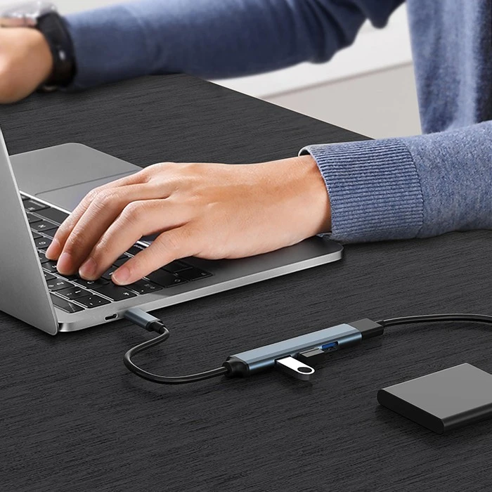 Centratorius adapteris USB 3.0 4in1 3x 2.0 Qoltec