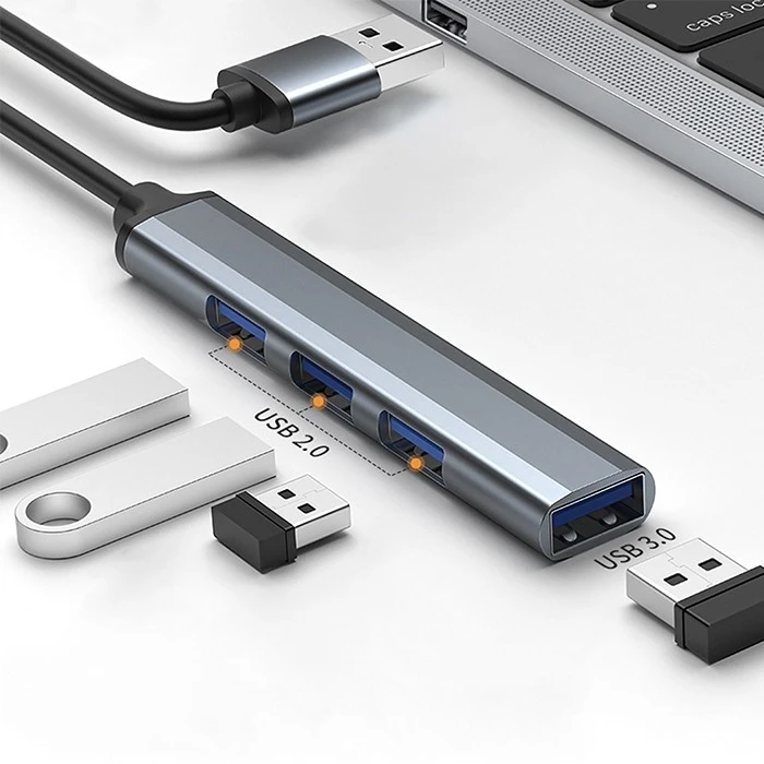 Centratorius adapteris USB 3.0 4in1 3x 2.0 Qoltec