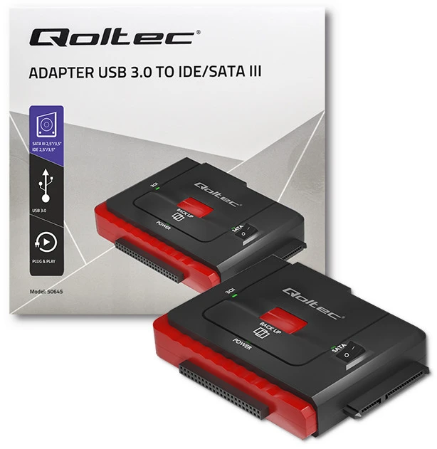 QOLTEC 50645 adapteris USB 3.0 prie IDE SATA III