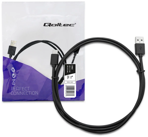 Qoltec USB 3.1 C tipo vyr. – USB 2.0 A vyr. kabelis 1m