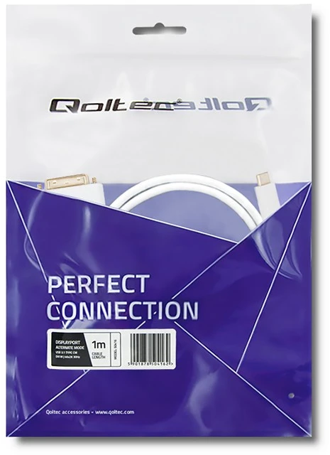QOLTEC 50416 Qoltec DisplayPort Alternatyvus režimas USB 3.1 CM / DVI M 4Kx2K 1m