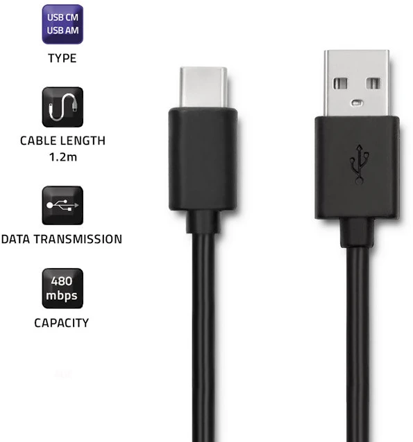 QOLTEC 50488 Qoltec Cable USB 3.1 tipo C kištukas USB 2.0 A kištukas 1,2 m