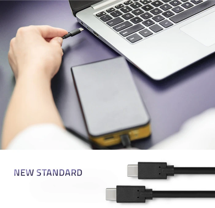 QOLTEC 52350 USB 3.1 tipo C kištukinis kabelis USB 3.1 tipo C kištukinis 1,4 m Juodas