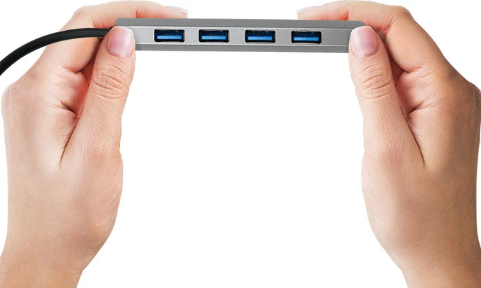 „Qoltec“ USB-C 3.1 5in1 šakotuvo adapteris, 4x USB 3.0 DC