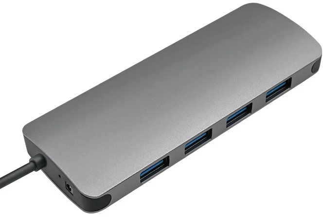 „Qoltec“ USB-C 3.1 5in1 šakotuvo adapteris, 4x USB 3.0 DC