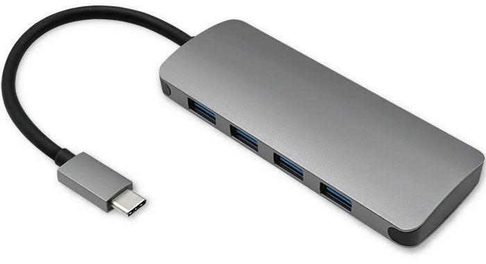 „Qoltec“ USB-C 3.1 5in1 šakotuvo adapteris, 4x USB 3.0 DC