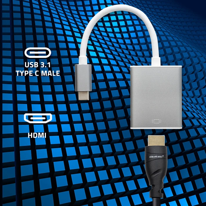 QOLTEC 50427 Qoltec Adapteris USB 3.1 TYPE C vyriškas HDMI A moteriškas