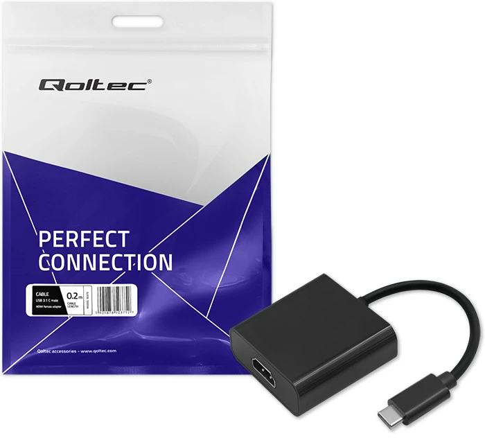 QOLTEC 50375 Qoltec USB adapteris tipas C vyriškas / HDMI moteriškas 4K 23cm