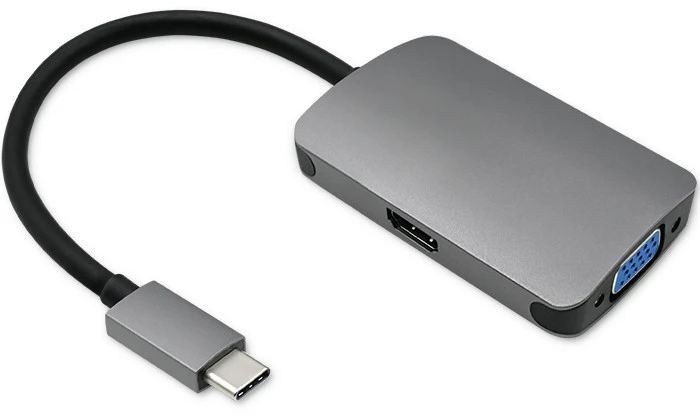 Qoltec USB adapteris Type C male / HDMI Female | VGA Moteris