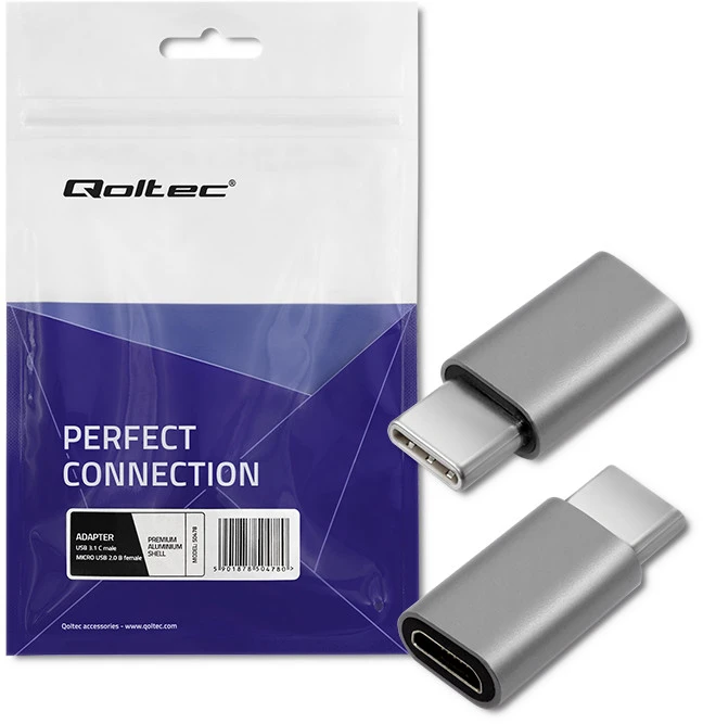 QOLTEC 50478 Qoltec Adapteris USB 3.1 Type C vyriškas mikro USB 2.0 B moteriškas