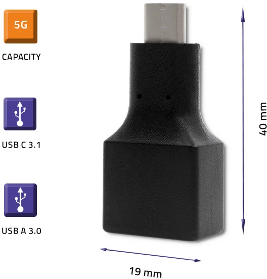 QOLTEC 50505 Qoltec USB adapteris 3.1 tipo C vyriškas USB 3.0 A moteriškas