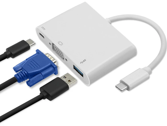 QOLTEC 50426 Qoltec Adapteris USB 3.1 typC Vyriškas / VGA F + USB 3.0 + USB 3.1 typC