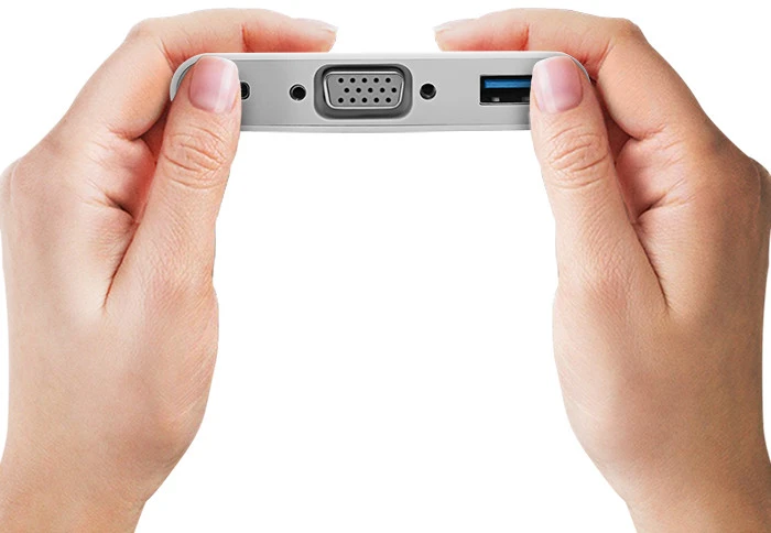 QOLTEC 50426 Qoltec Adapteris USB 3.1 typC Vyriškas / VGA F + USB 3.0 + USB 3.1 typC