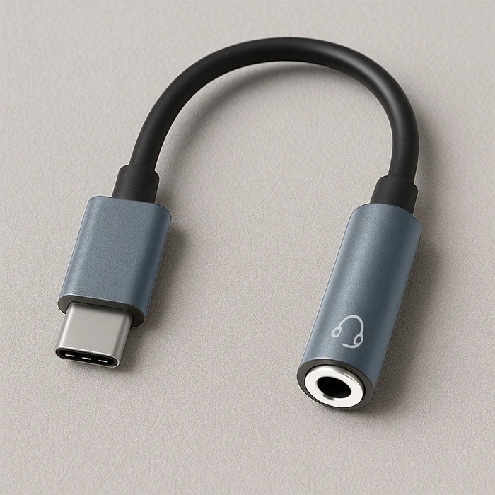 Qoltec USB-C adapteris su 3.5 mm jungtimi 10 cm aliuminis
