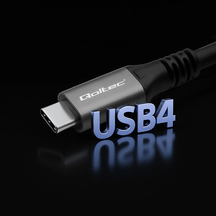 Qoltec USB4 Ultra greitas Gen3 USB-C kabelis 240W 1m juodas