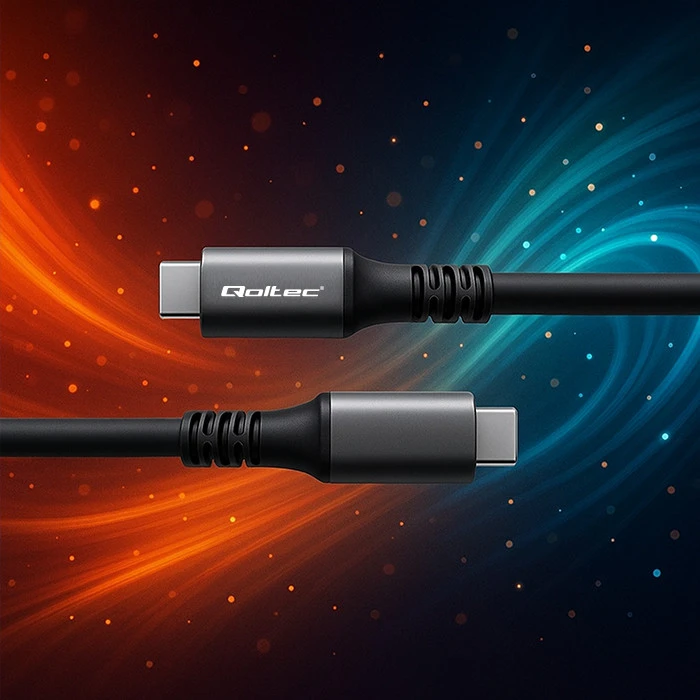Qoltec USB4 Ultra greitas Gen3 USB-C kabelis 240W 1m juodas