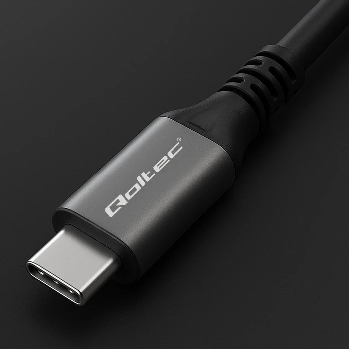 Qoltec USB4 Ultra greitas Gen3 USB-C kabelis 240W 1m juodas