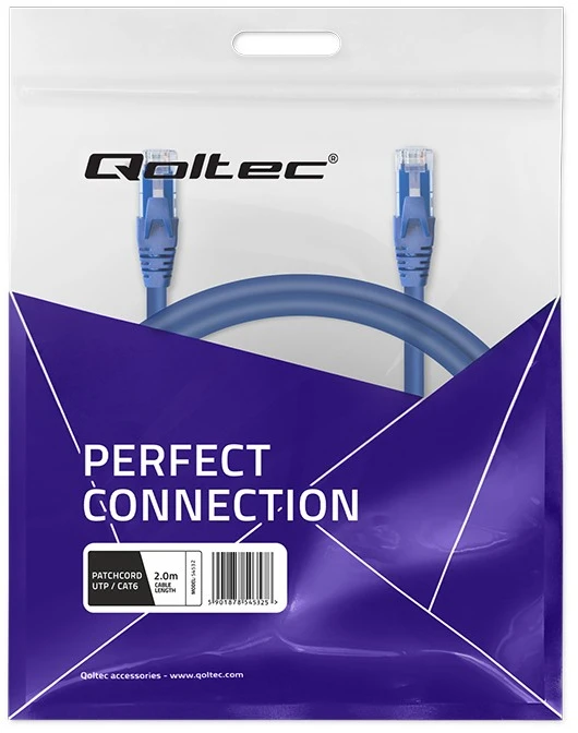 Qoltec UTP kabelis Patchcord CAT6 2xRJ45 2m aukštos spartos