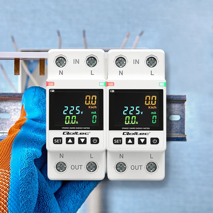 „Qoltec“ vienfazis elektroninis vatmetras | Energijos suvartojimo matuoklis | DIN35 | Nuotolinio valdymo pultas | Matavimų istorija | „Wi-Fi“ | TUYA | Išmanusis gyvenimas