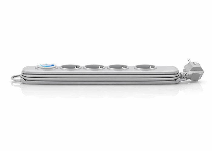 QOLTEC 50164 Apsaugos nuo viršįtampių Quick Switch 4 lizdai pilka 2,5m