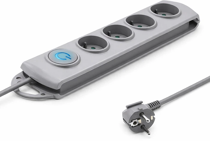 QOLTEC 50164 Apsaugos nuo viršįtampių Quick Switch 4 lizdai pilka 2,5m