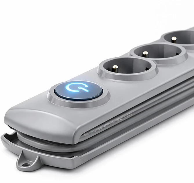 QOLTEC Apsauga nuo viršįtampių Quick Switch 5 lizdai 1.8m pilka
