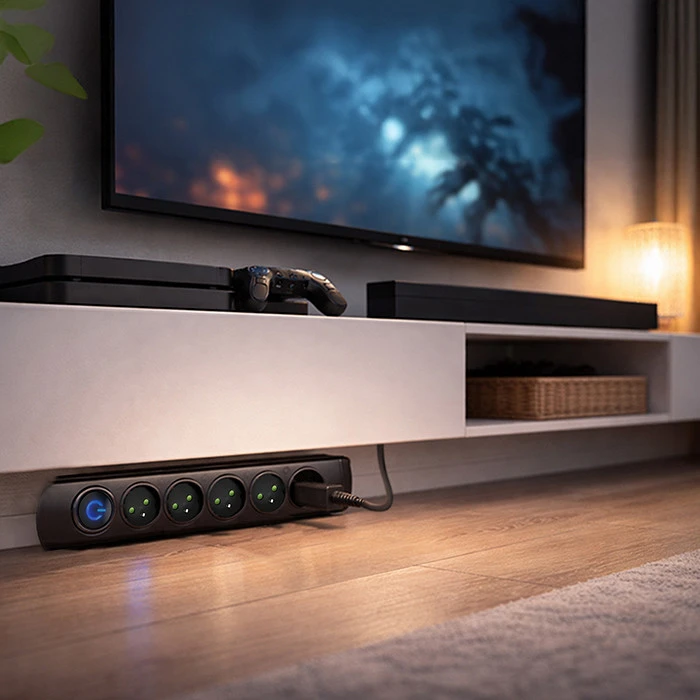 QOLTEC Apsauga nuo viršįtampių Quick Switch 5 lizdai 1,8m juodas