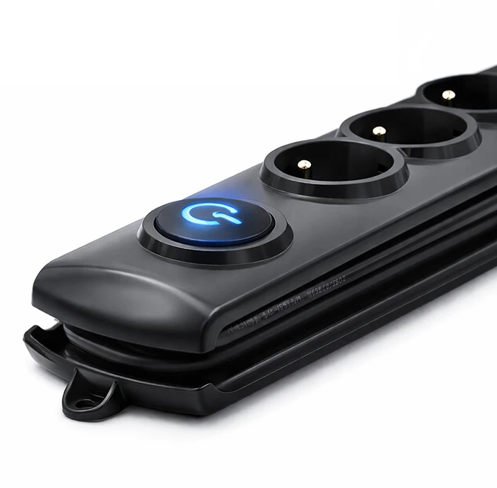 QOLTEC Apsauga nuo viršįtampių Quick Switch 5 lizdai 3m juodas