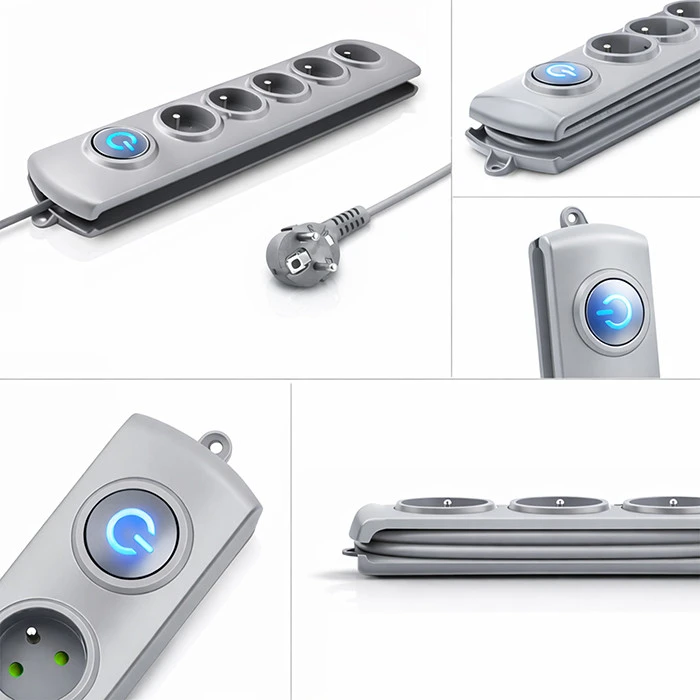 QOLTEC Apsauga nuo viršįtampių Quick Switch 5 lizdai 3m pilka
