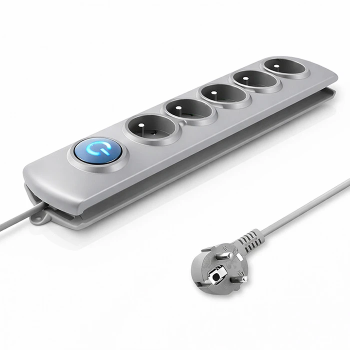 QOLTEC Apsauga nuo viršįtampių Quick Switch 5 lizdai 3m pilka