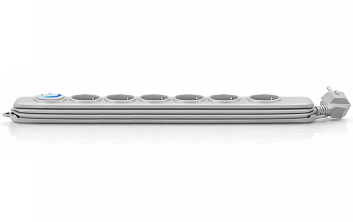 QOLTEC 50165 Apsaugos nuo viršįtampių Quick Switch 6 lizdai pilka 1.8m