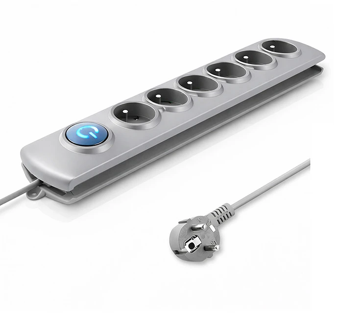 QOLTEC 50165 Apsaugos nuo viršįtampių Quick Switch 6 lizdai pilka 1.8m