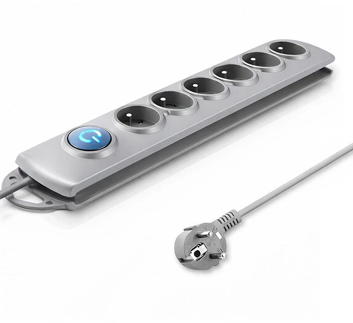 QOLTEC 50166 Qoltec Apsaugos nuo viršįtampių Quick Switch 6 lizdai pilka 3m