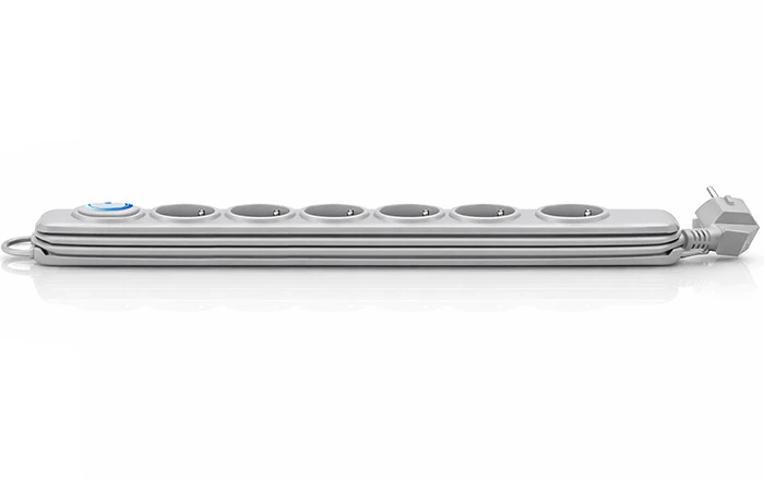 QOLTEC 50166 Qoltec Apsaugos nuo viršįtampių Quick Switch 6 lizdai pilka 3m