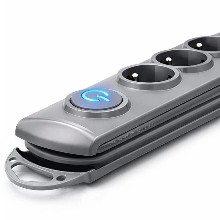 QOLTEC 50167 Apsaugos nuo viršįtampių Quick Switch 8 lizdai pilka 1,8m