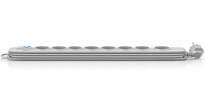 QOLTEC 50167 Apsaugos nuo viršįtampių Quick Switch 8 lizdai pilka 1,8m